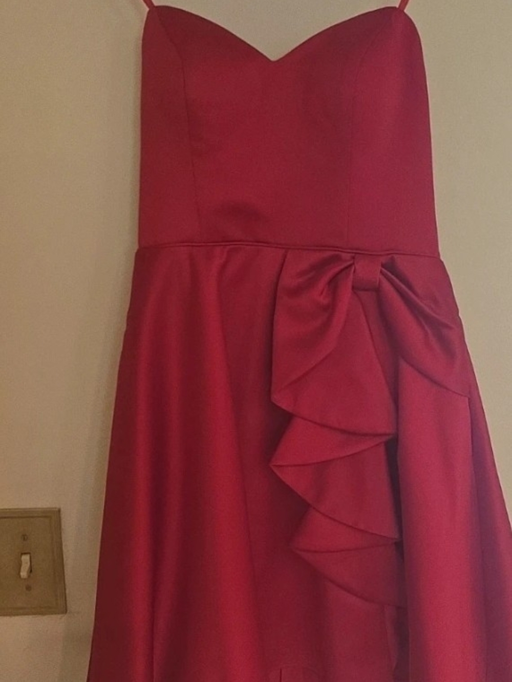 Womens Red Party/homecoming/prom Dress with Ruffle Accent